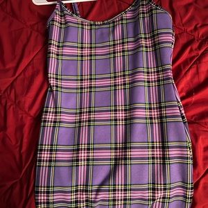 purple plaid dress